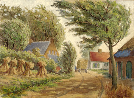 Loeswijk te Mierlo aquarel door J.M. Schellekens Loeswijk in Mierlo