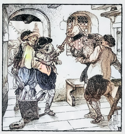 Zo zouden Bonaventura en Dominicus van Grevenbroeck de pastorie van pastoor Joannes Moens hebben kunnen binnengedrongen. jonkers overvallen pastorie
